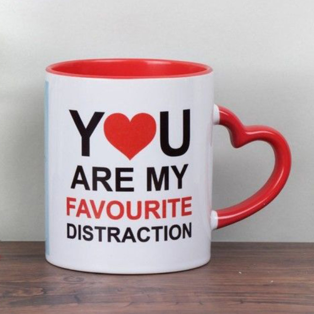 Sublimation blank heart handle inner colour mug sublimation blanks